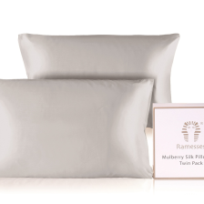 Ramesses Mulberry Silk Pillowcase Twin Pack-White