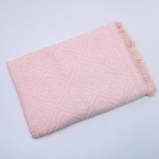Jacquard Velour Twin Pack Fringed Egyptian Towels Light Pink