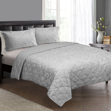 Cotton Jacquard Floral 3pc Comforter Set