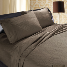 Shangri-La Linen luxury Hotel Collection 100% Egyptian Cotton Jacquard Sateen Finish Sheet Set 1200TC Queen-Cinder