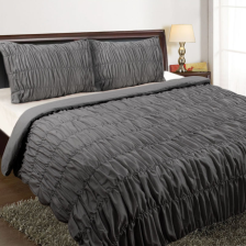 Ruched Quilt Cover Set - Double