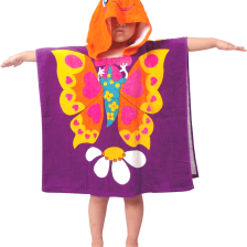 Kids Hooded Toweling Poncho
